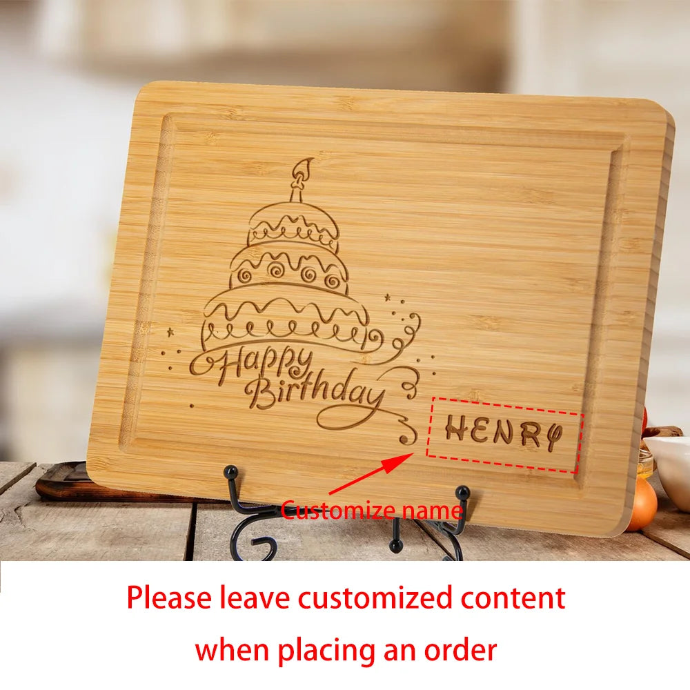 Custom Engraved Bamboo Cutting Board | Birthday & Gift Engraved Cutting Board Peaceful Pleasures Health and Wellness Custom Board 1pcs 15x25cm