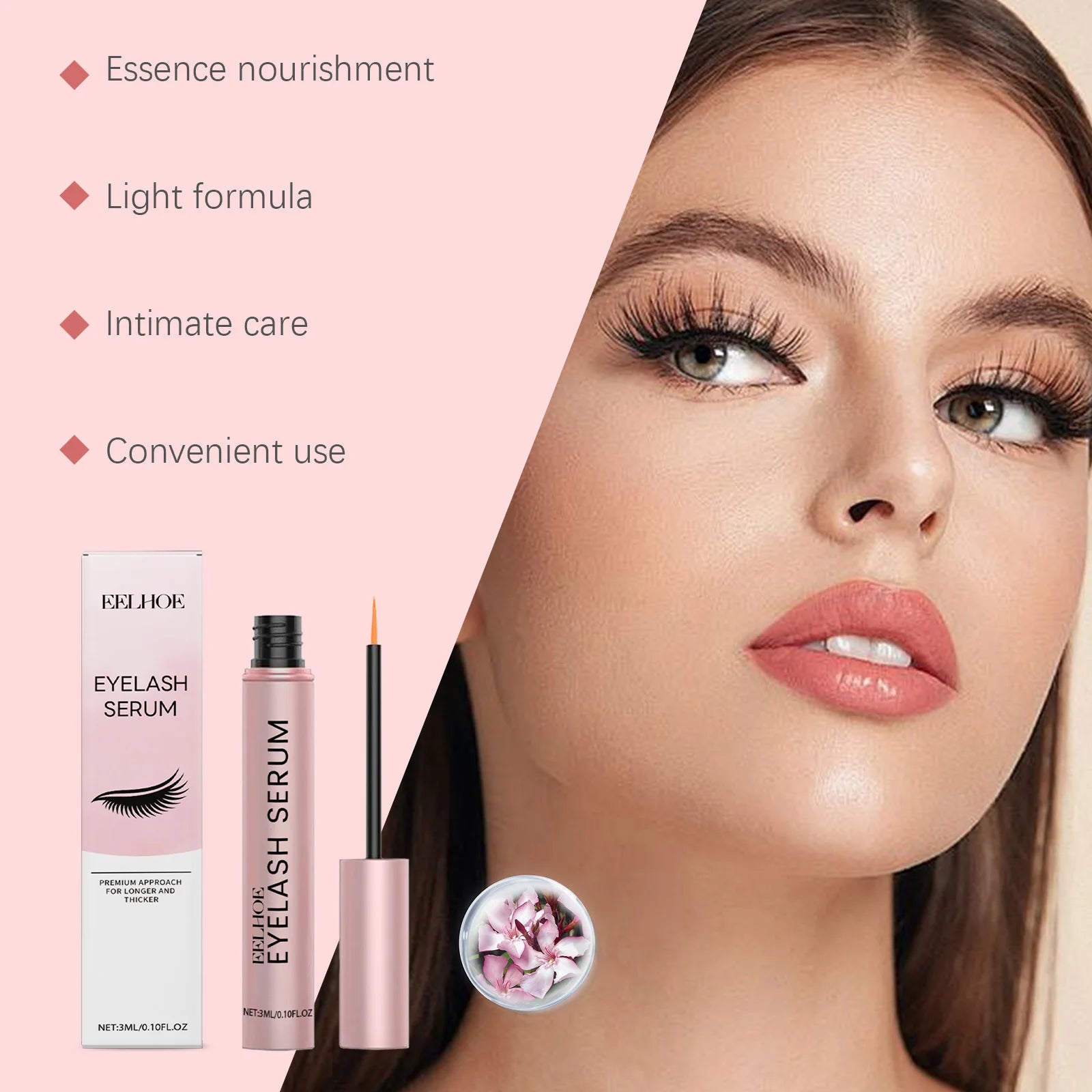 EELHOE Mascara Moisturizing Essence Lengthen Lash Promote Eyelashes Growth Thicker Curlier Prevent Baldness Eyelash Growth Serum Peaceful Pleasures Health and Wellness