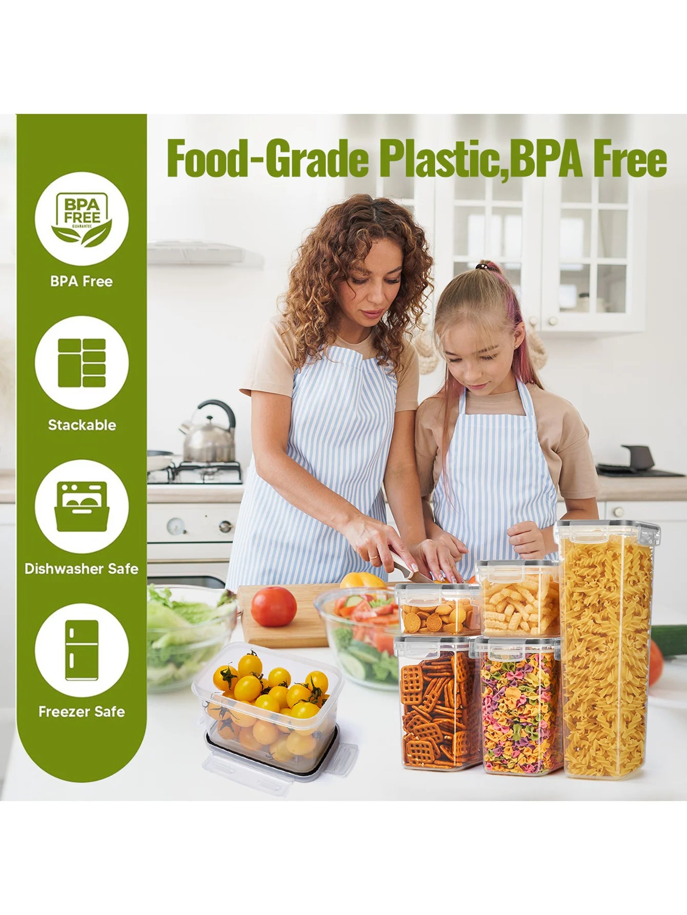 48-Piece Kitchen Storage Set — Sealed Pasta & Dry Food Containers Kitchen Storage Peaceful Pleasures Health and Wellness