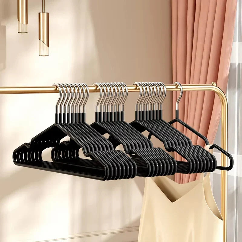 10-Pack Slim Metal No-Slip Clothes Hangers | Space-Saving