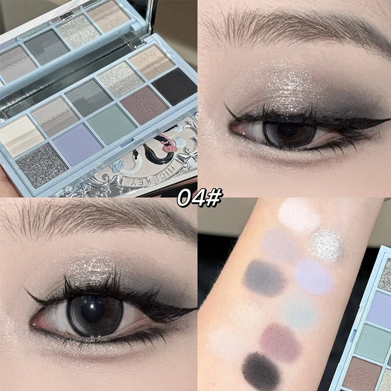 NICEKEY 10-Color Eyeshadow Palette – Glitter, Shimmer & Matte