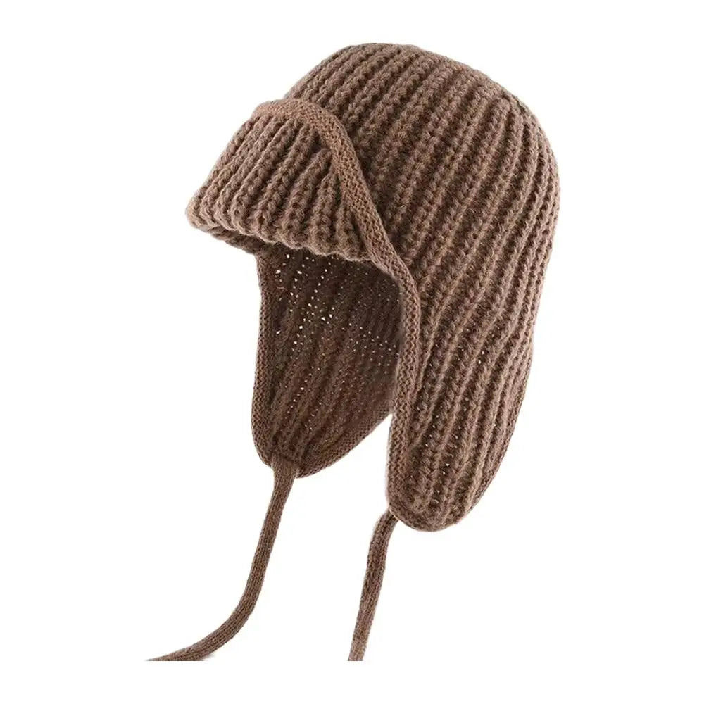Women's Knit Trapper Ushanka Hat with Ear Flaps | Winter Beanie