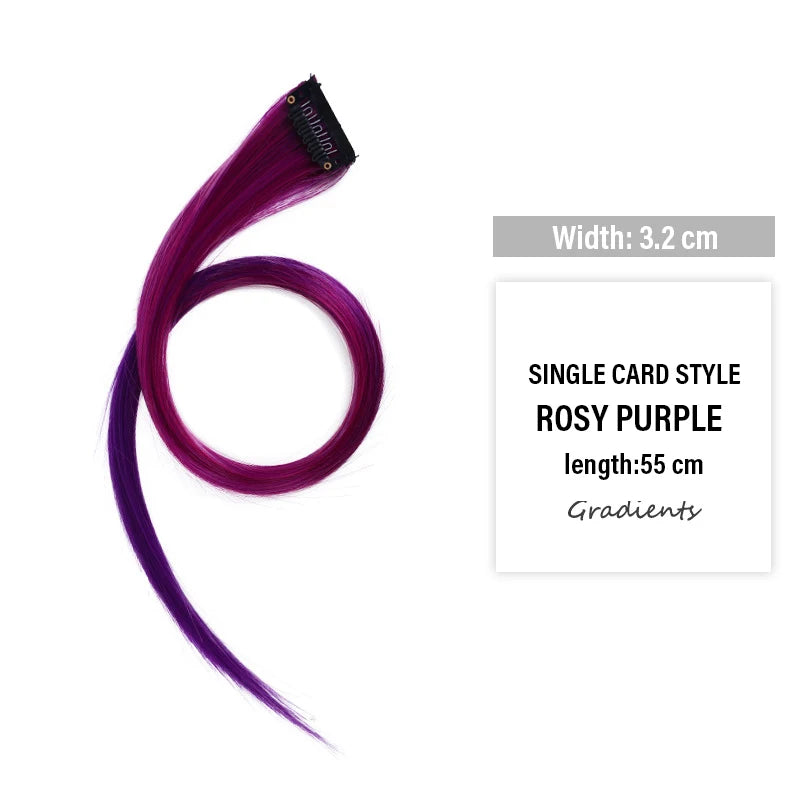 Colored Clip-In Hair Extensions | 55cm Synthetic Weft