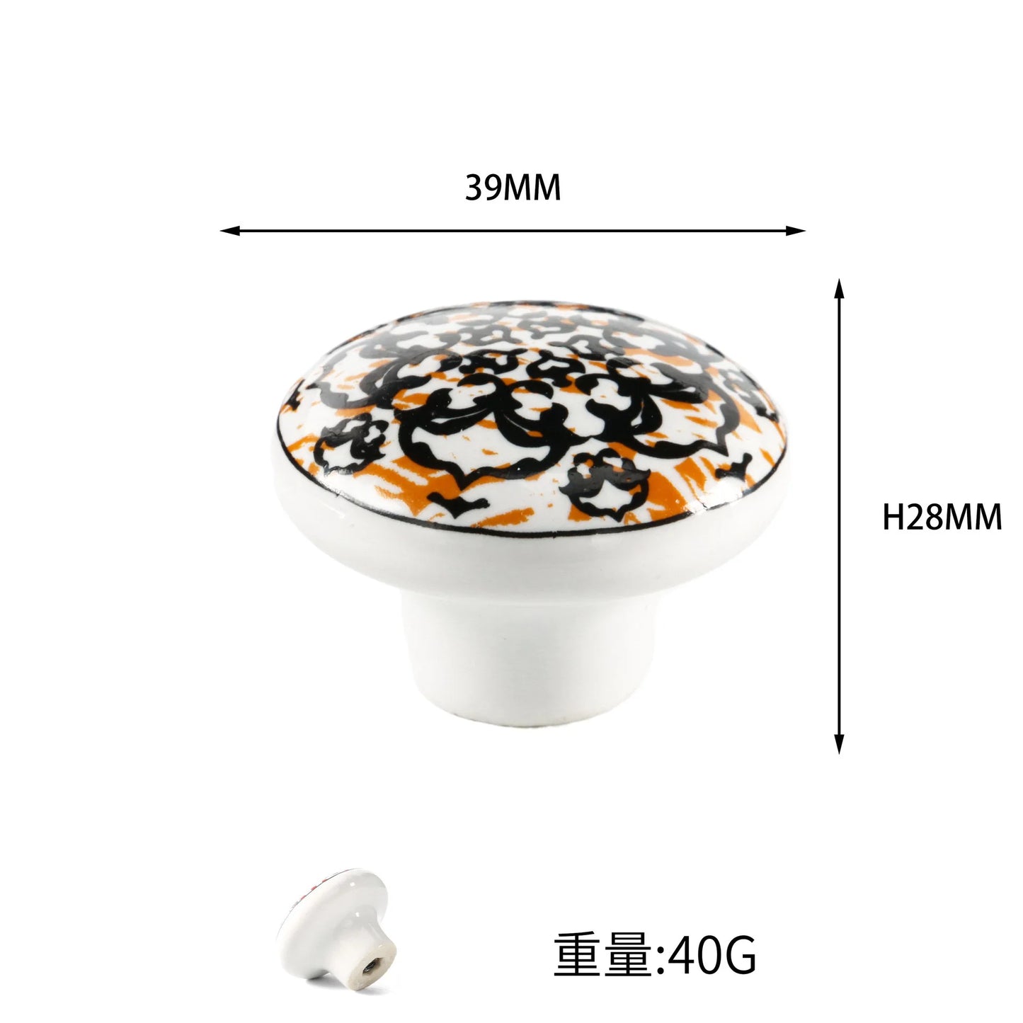 Bohemian Ceramic Cabinet Knob | Antique Finish Drawer Pull
