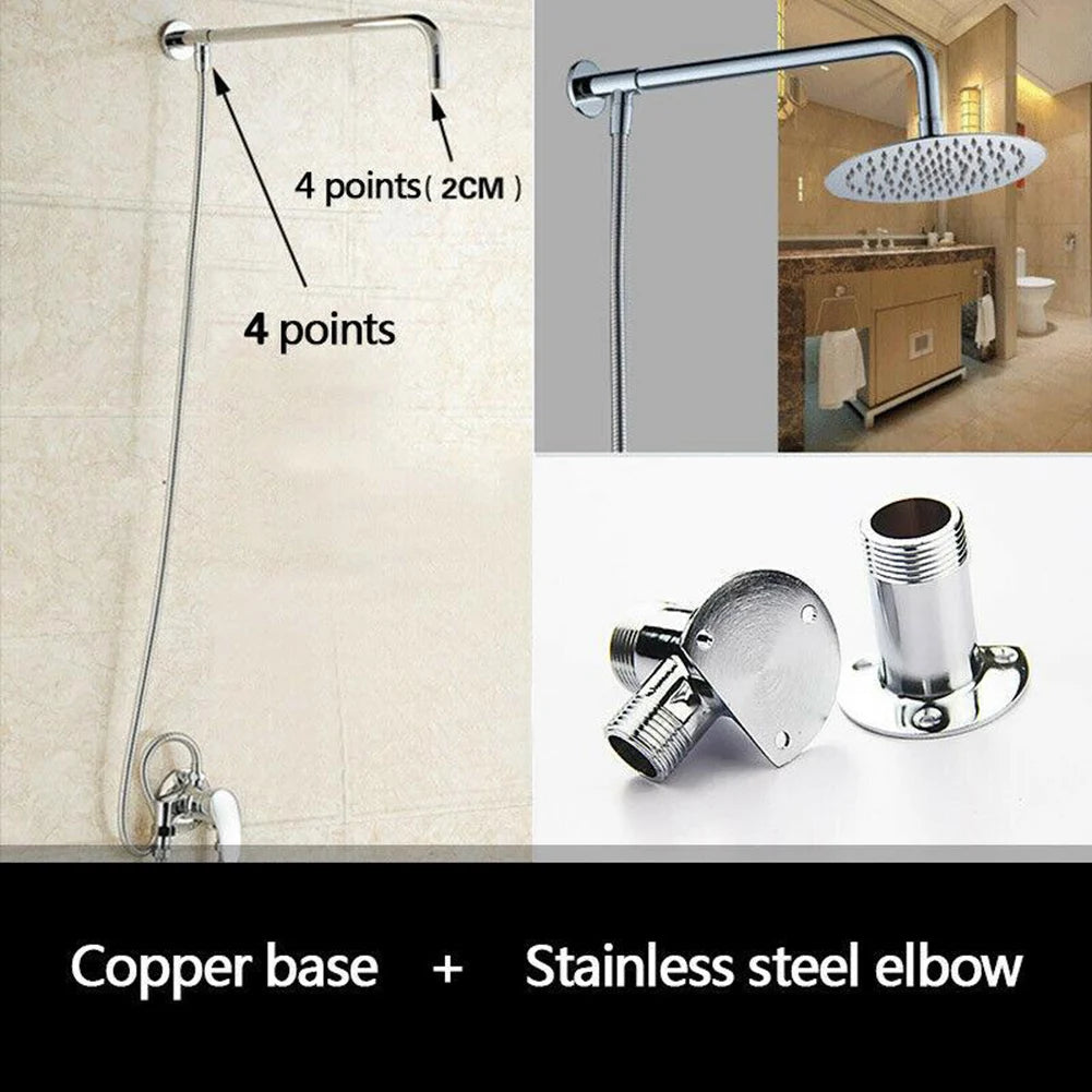 Stainless Steel Shower Extension Pipe Joint Bright Chrome Outside Arm