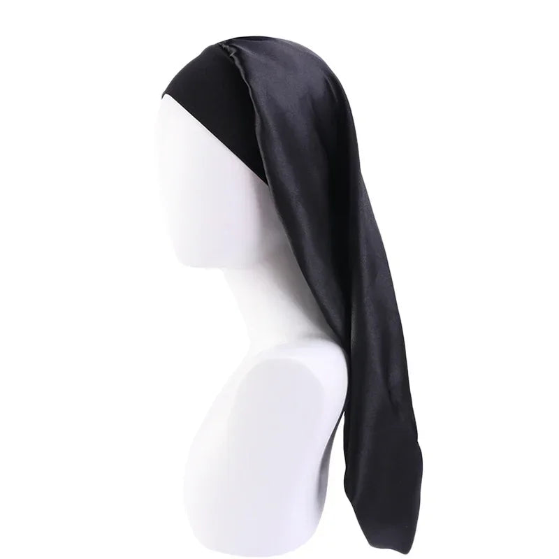 Large Satin Sleep Bonnet | Silky Night Cap with Adjustable Button