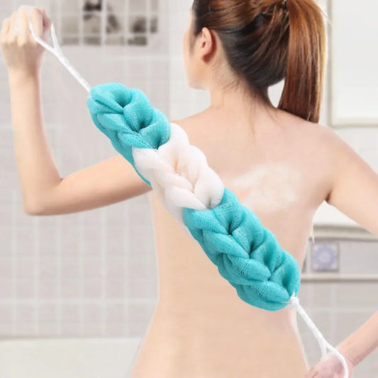 Colour Block Mesh Bath Sponge Ball & Back Scrubber Towel Bath Sponge Scrubber Peaceful Pleasures Health and Wellness