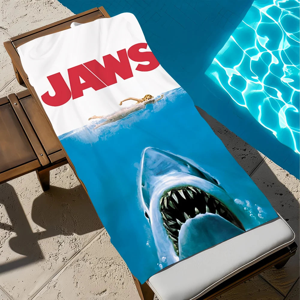 Jaws Movie Quick-Dry Beach Towel | Soft Pool & Travel Towel Beach Towel Peaceful Pleasures Health and Wellness z1 STJ70x140CM