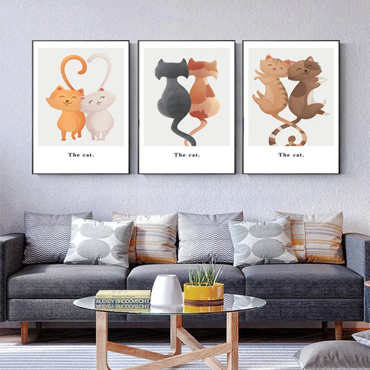 Funny Cute Cat Canvas Wall Art | Unframed Home Decor Poster Canvas Wall Art Peaceful Pleasures Health and Wellness