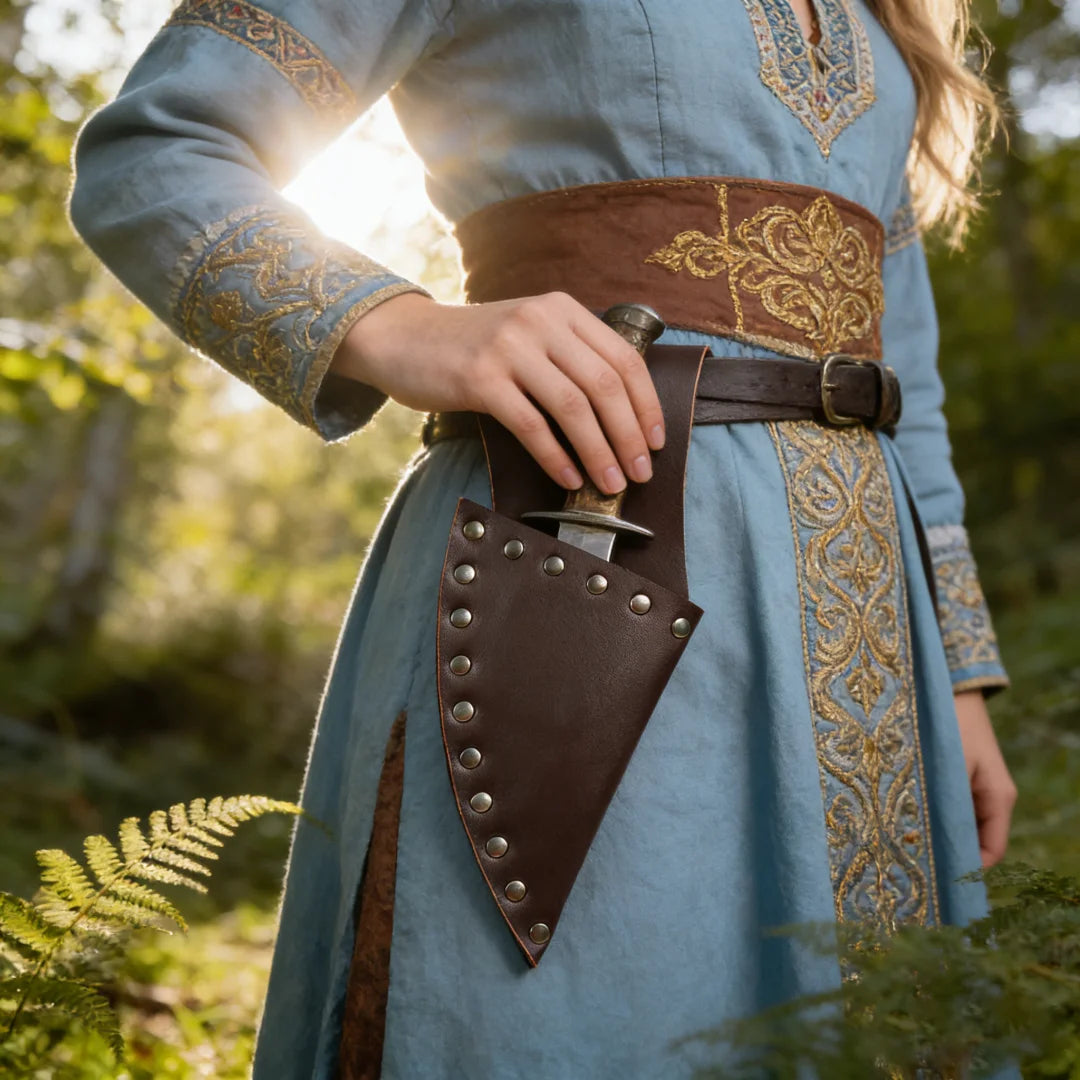 Medieval Belt Accessories Knight Double Back Sword Scabbard Frog Seat