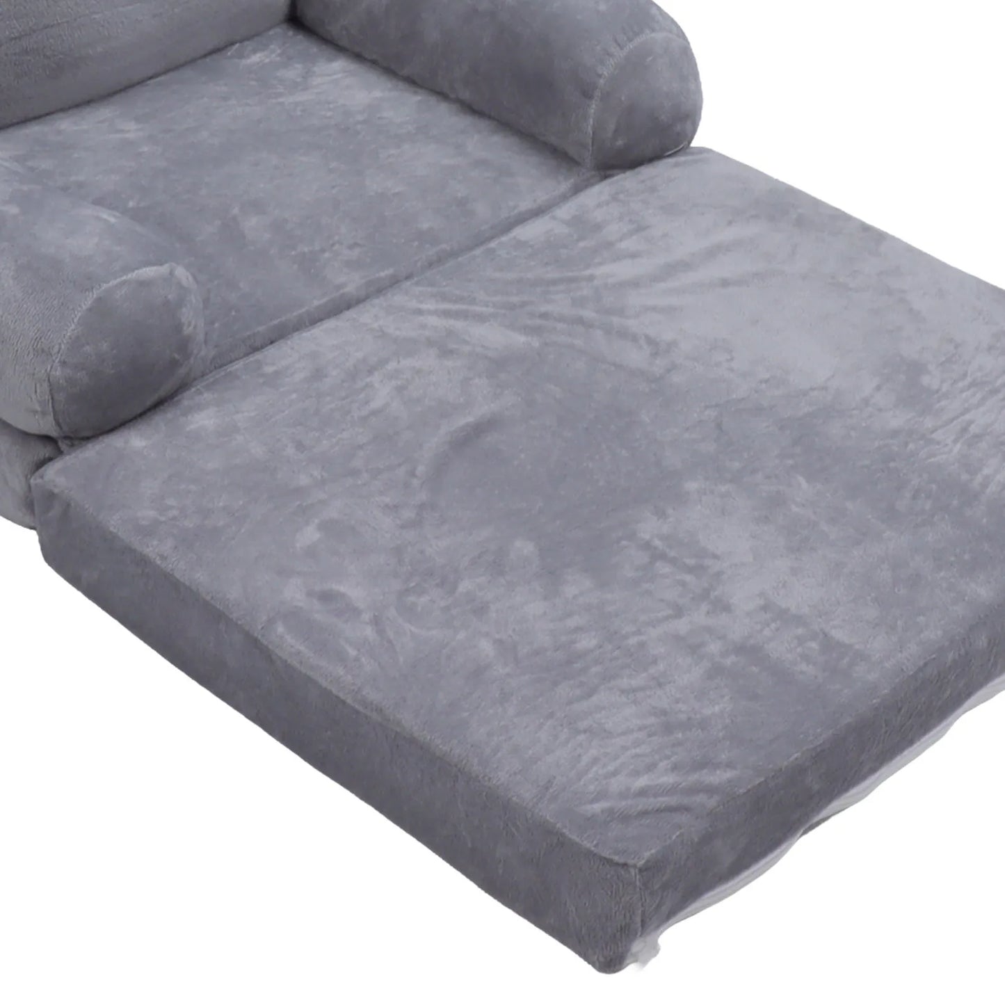 Toddler Chair Gray Dog Cartoon Soft Breathable Kids Sofa Foldable Design Easy To Clean for Sleeping Peaceful Pleasures Health and Wellness