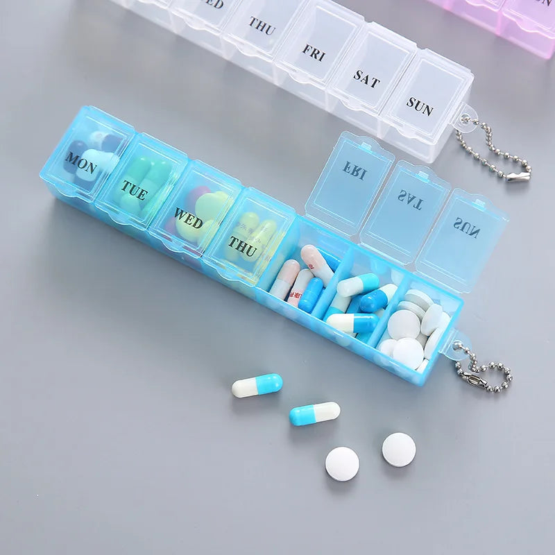 7-Day Weekly Pill Organizer | Portable Tablet Case – 3 Colors