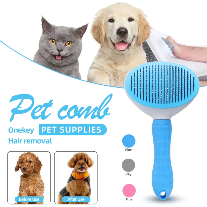 Pet Cleaning Tool Adjustable Needle Comb for Cats Dogs Universal Hair Removal and Anti Slip Handle Cat and Dog Specific Product Peaceful Pleasures Health and Wellness