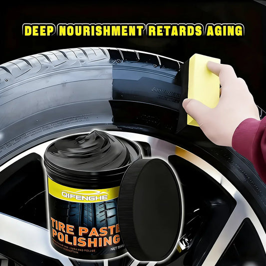 Tire Polishing Paste & Blackening Cream with Sponge | Car Care Tire Polishing Cream Oasis Select