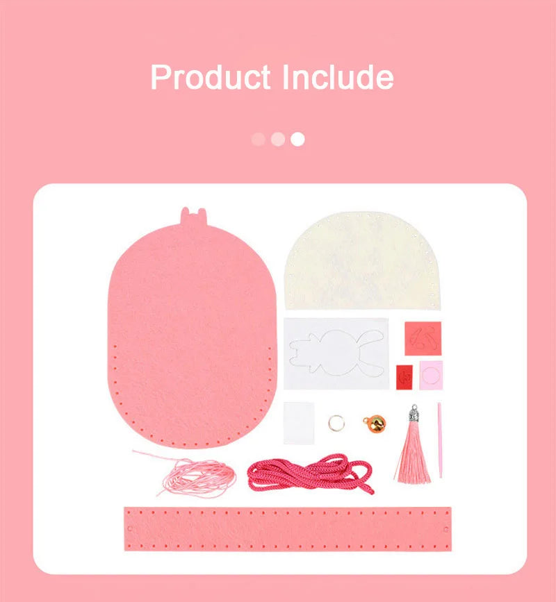 DIY Shoulder Bag Non-woven Fabric Sewing Kits Kids Handmade Needle