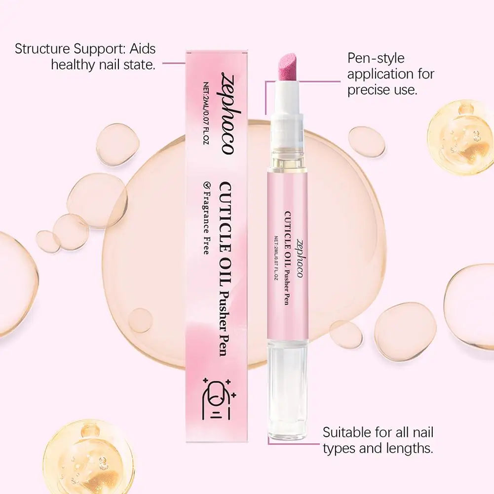 2-in-1 Cuticle Oil Pusher Pen – Nail Care Essence Pen for Hangnails & Dry Nails 2ml Peaceful Pleasures Health and Wellness