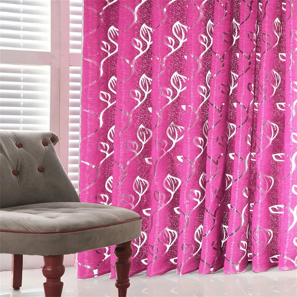 Vines Leaves Tulle Sheer Curtain Panel – Window Drape & Valance