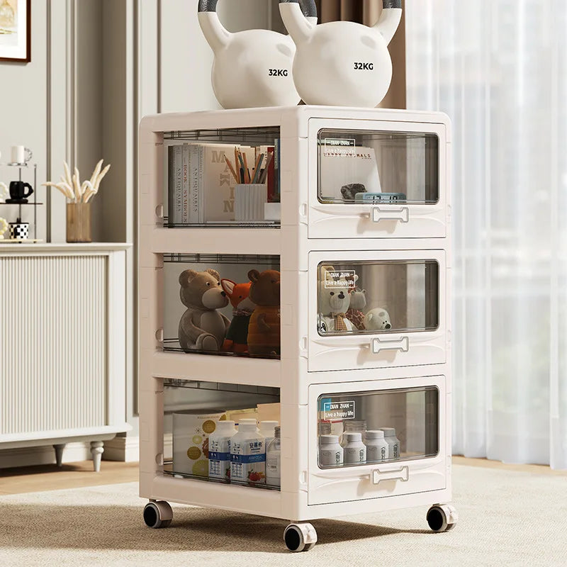 Drawer Storage Cabinet with Wheels: Heavy-Duty Large Capacity Organizer for Snacks, Toys & Household Items in Living Room Peaceful Pleasures Health and Wellness