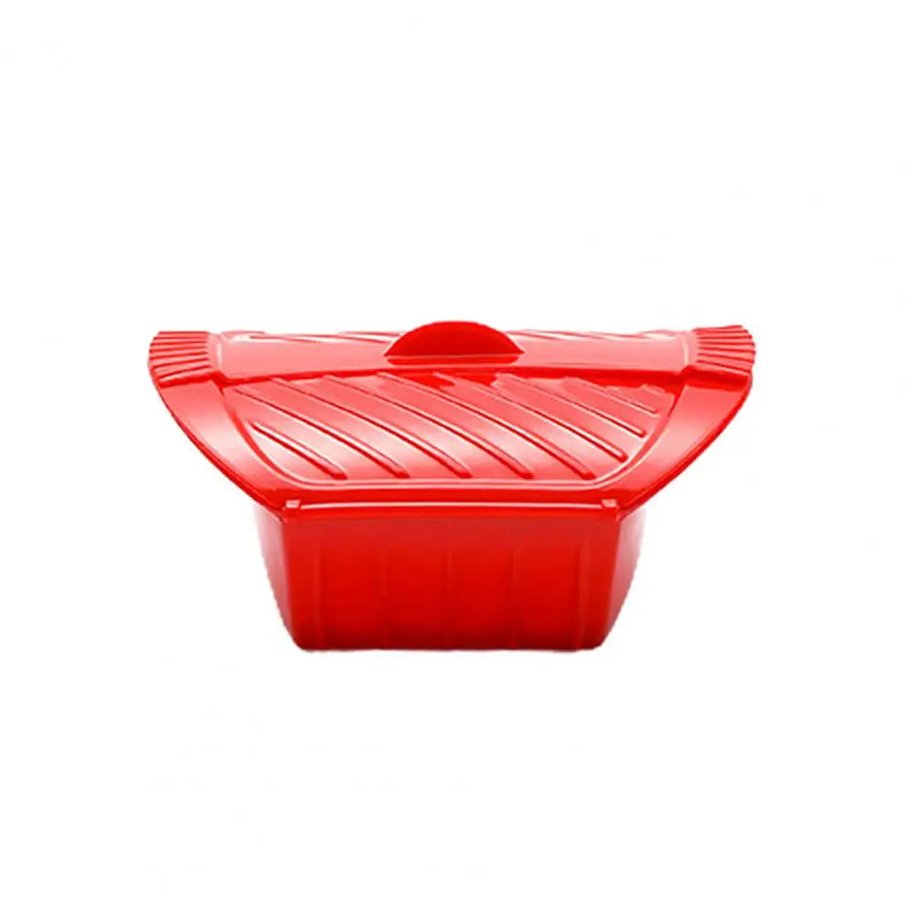 Professional Fish Steamer BPA Free Microwave Oven Steamer Food Grade Silicone Steaming Dish Microwave Cookware Steaming Peaceful Pleasures Health and Wellness S Red