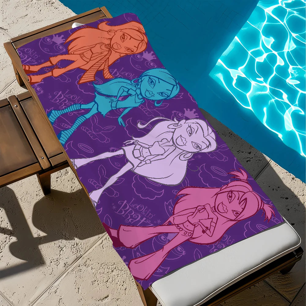 Y2K Fashion Doll Quick-Dry Beach Towel | Soft Pool & Travel Quick-Dry Beach Towel Peaceful Pleasures Health and Wellness z2 STJ90x180CM