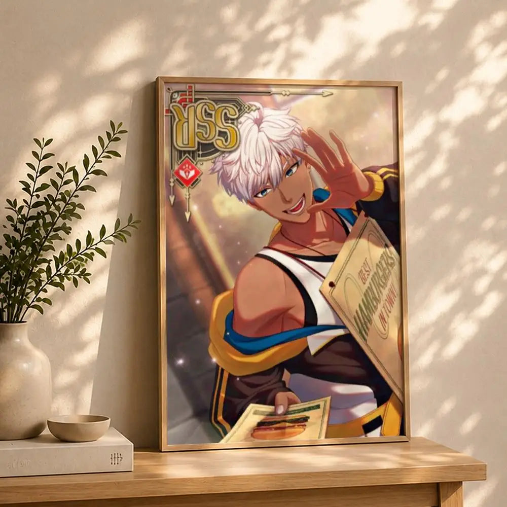 Game O-Obey Me!S Poster HD Self Adhesive Waterproof Wall Art Ideal for Home Office Dorm Bedroom Great Gift Peaceful Pleasures Health and Wellness White9 21X30cmNoframe
