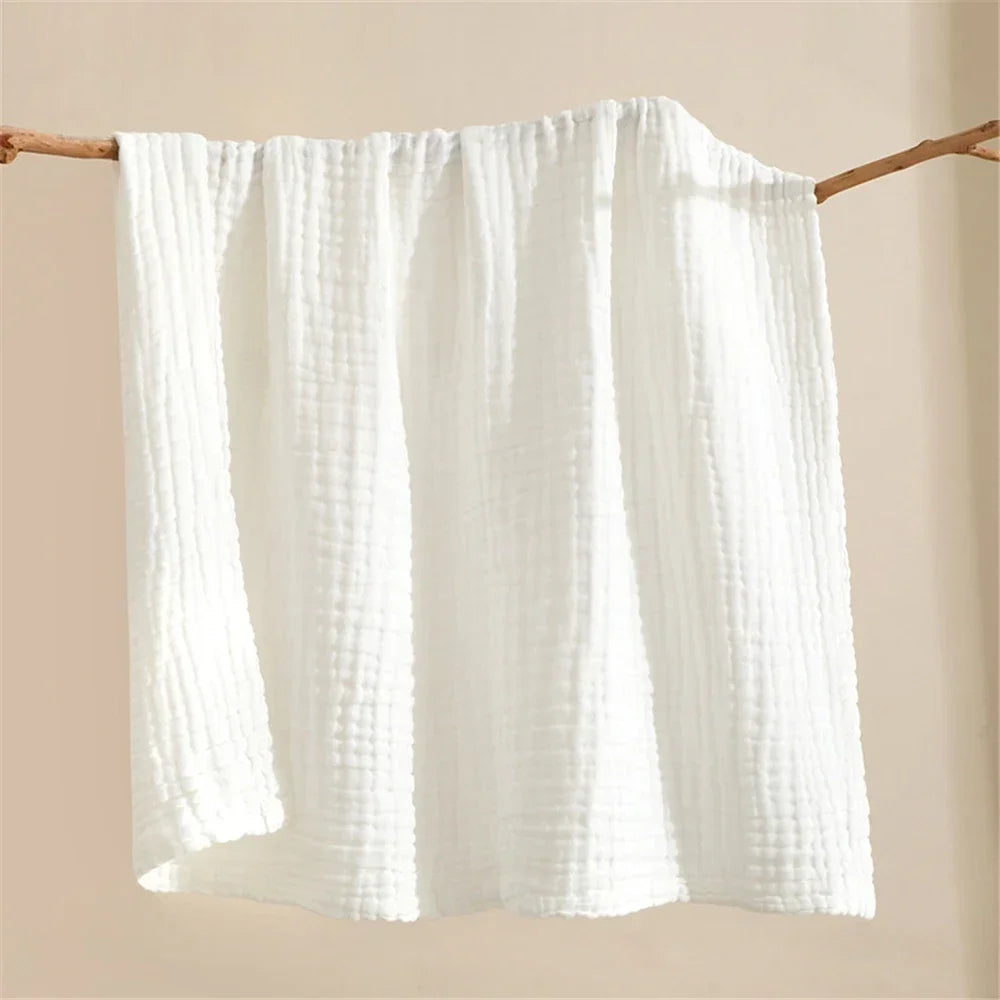 6-Layer Pure Cotton Baby Bath Towel & Swaddle Wrap 105cm