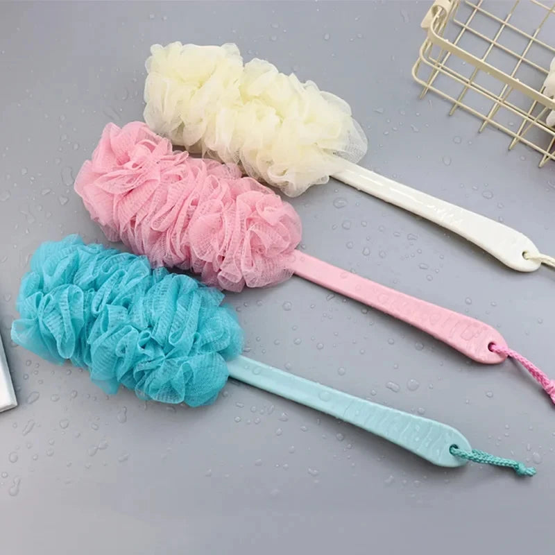 Long Handle Back Brush Body Scrubbers Shower Hanging Body Brush Sponges Soft Mesh Bath Shower Brushes Bath Accessories for Adult Peaceful Pleasures Health and Wellness
