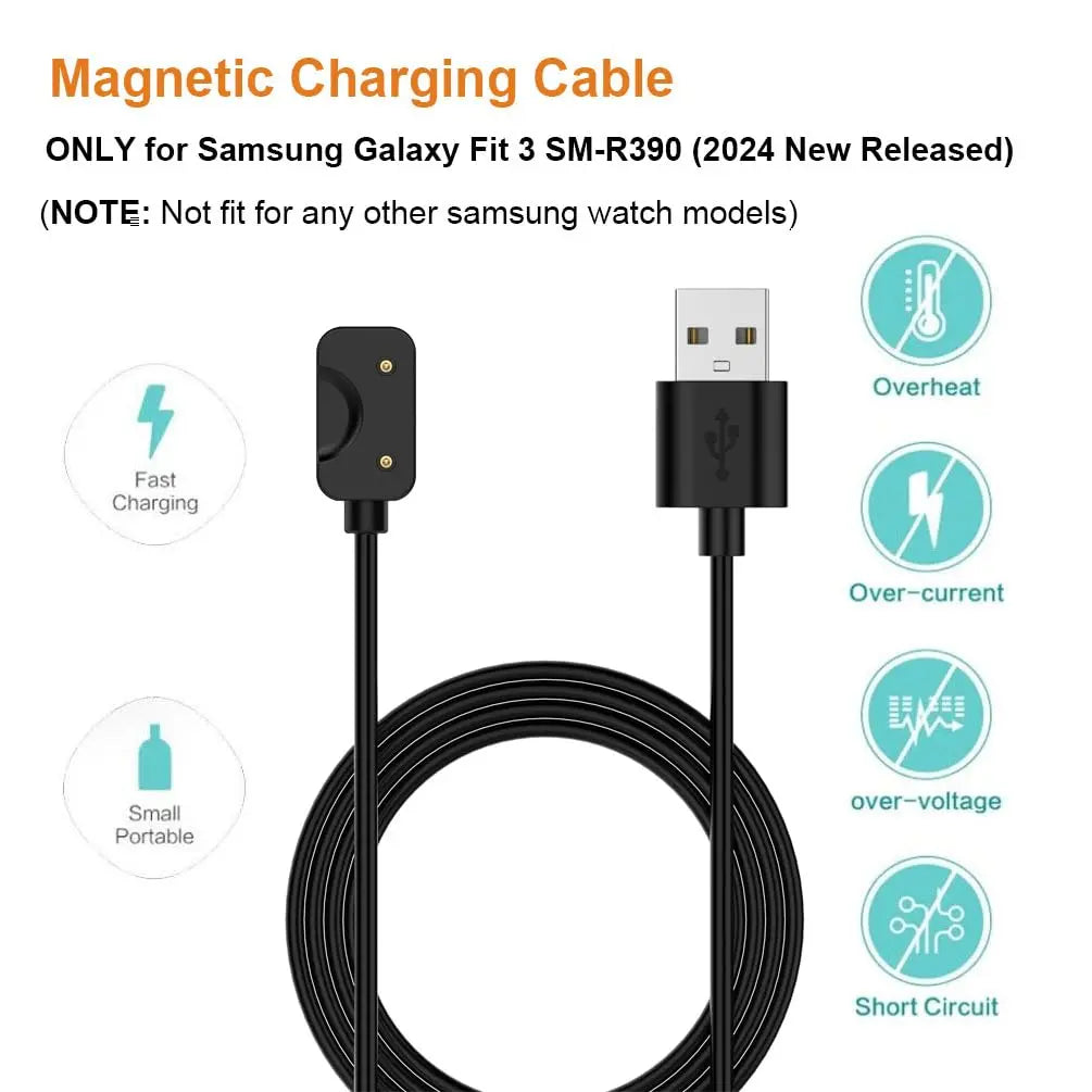 Compatible for Samsung Galaxy Fit 3 Charger Cable, Magnetic USB C Replacement Charging Cable Dock for Galaxy Fit3 Smartwatch Peaceful Pleasures Health and Wellness