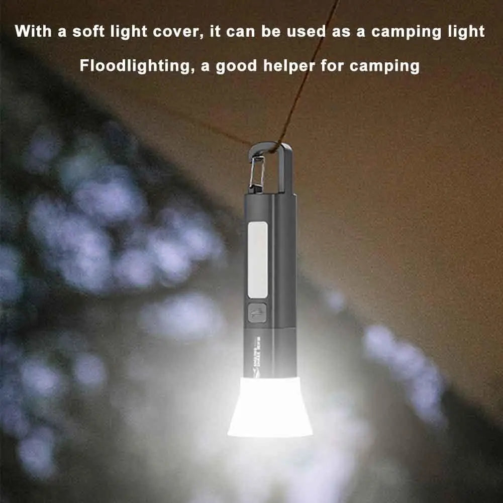 Smiling Shark SD1023 LED Torch Light XPE Super Bright Flashlight with Hook Camping Light USB Rechargeable Zoomable Waterproof Peaceful Pleasures Health and Wellness