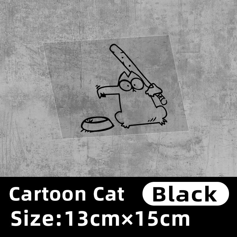 Cartoon Cat Vinyl Sticker – Waterproof Anti-UV Car & Laptop Decal