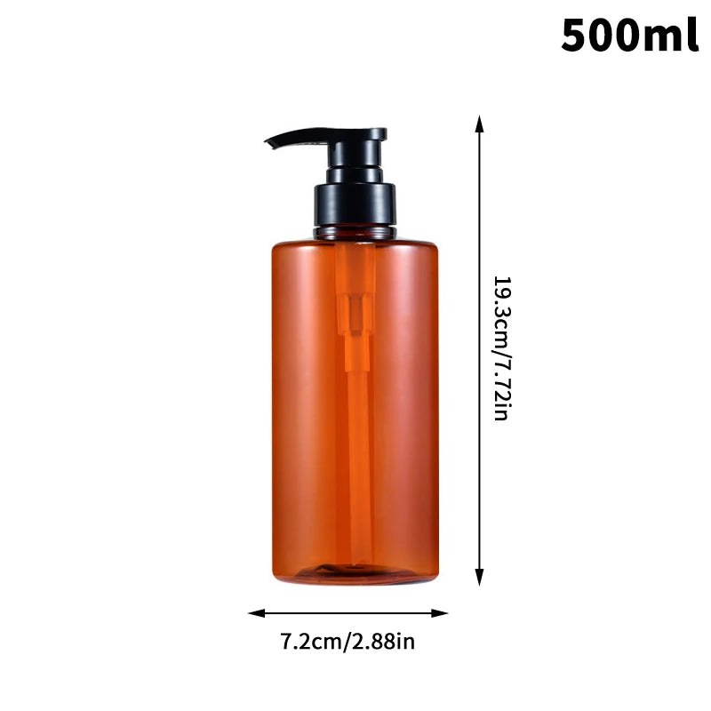 300/500ml Shampoo Hand Soap Dispenser Empty Pump Bottles Dispenser Lotion Dispenser Liquid Travel Containers Bath Accessory Peaceful Pleasures Health and Wellness 500ml Brown