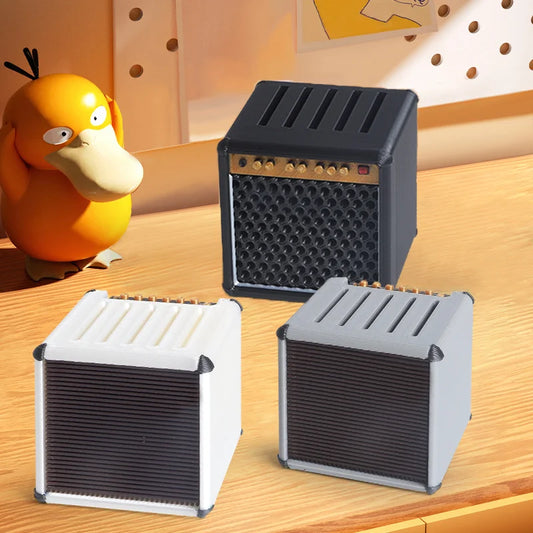 3D Printed Music Guitar Bass pick Storage Box Modern Art Simulated speakers Modeling Space-saving Desktop Ornament Friend Gifts Peaceful Pleasures Health and Wellness