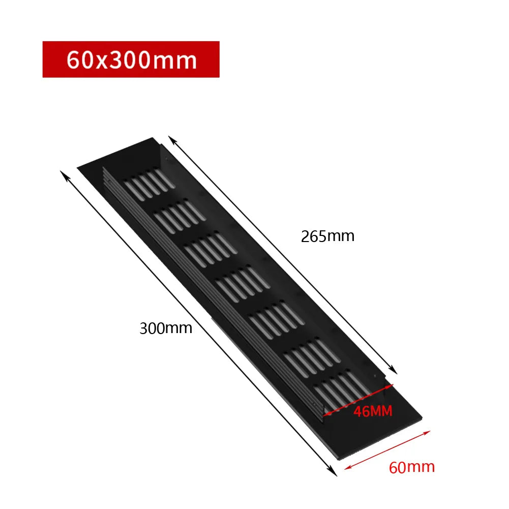 Aluminium Rectangular Cabinet Wardrobe Air Vent Grille Ventilation