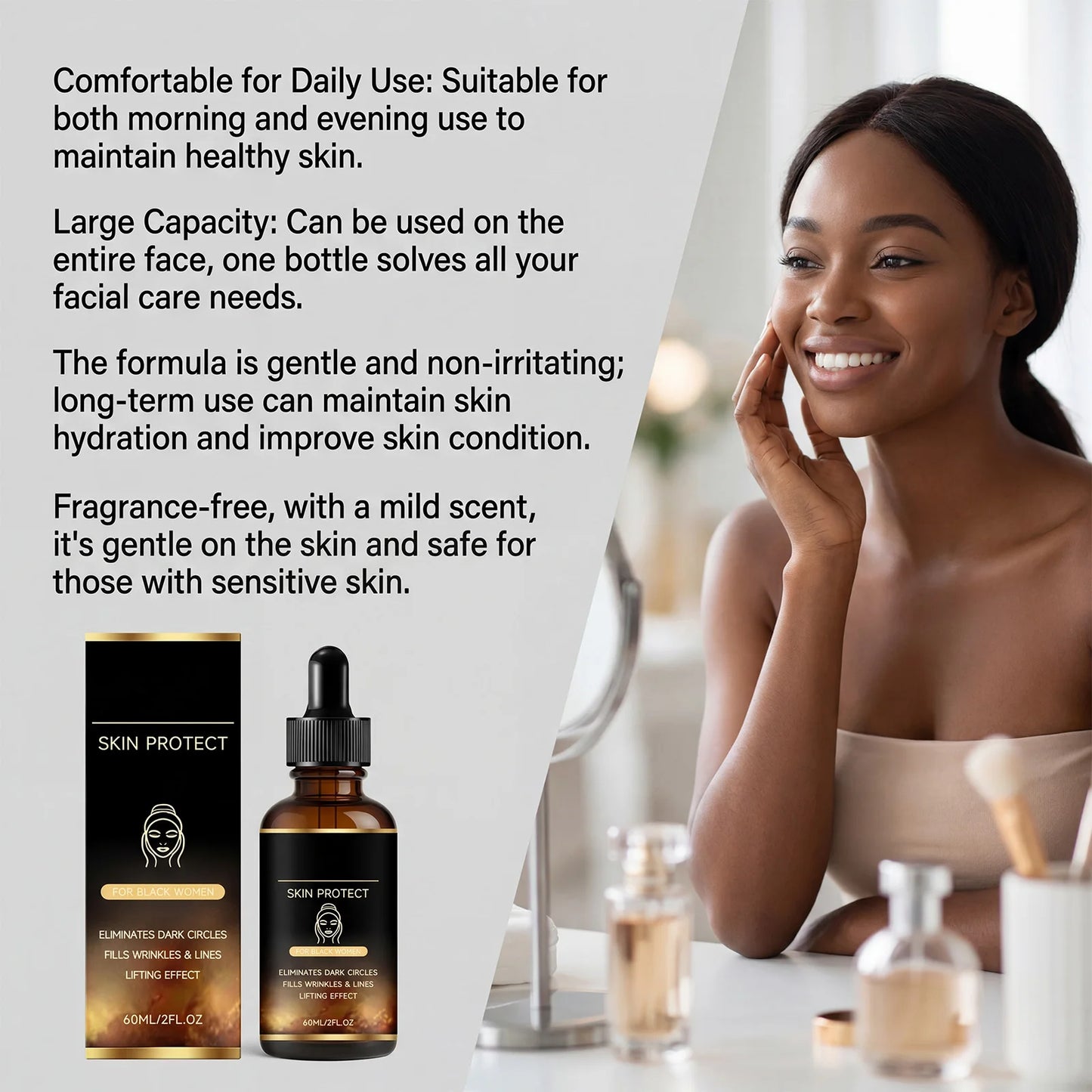 Fade Fine Lines Face Serum Firming Lifting Dark Circle Eliminating Brightening Skin Tone Moisturizing Hydrating Dull Skin Care Peaceful Pleasures Health and Wellness