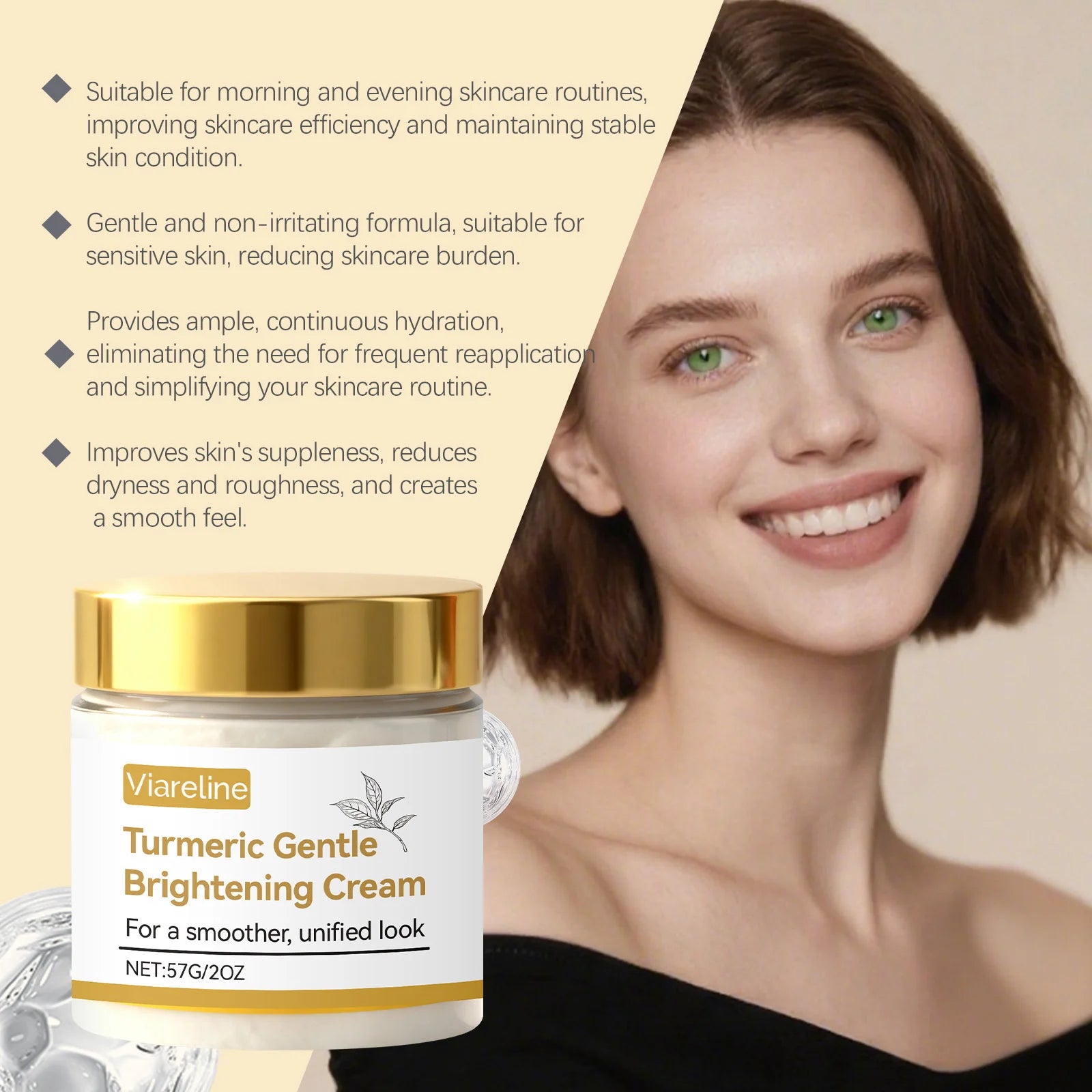 Turmeric Moisturizing Cream Firming Revitalizing Brightening Repairing Smoothing Lightening Fade Fine Lines Hydrating Face Cream Peaceful Pleasures Health and Wellness