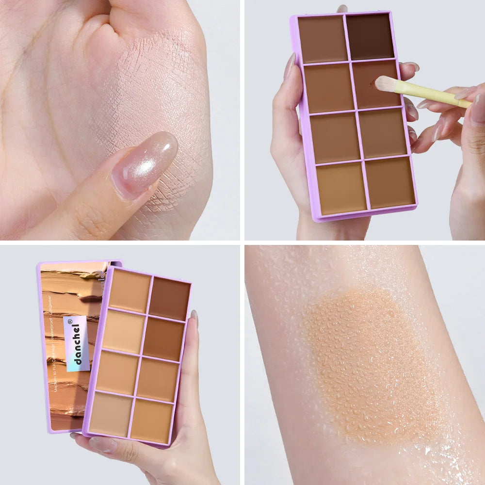 8-Shade Cream Concealer Palette | Waterproof Full Coverage