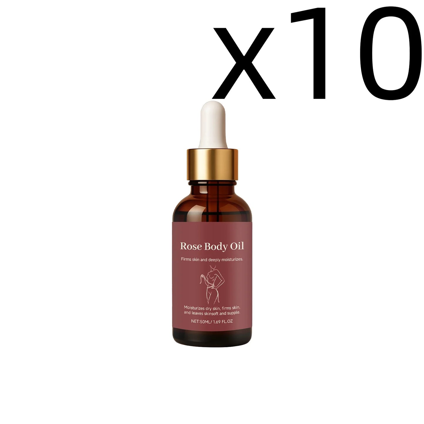 Rose Body Essential Oil Smoothing Skins Improving Skin State Deeply Nourishing Lasting Moisturizing Flower Fragrance Body Serum Peaceful Pleasures Health and Wellness 50ml X 10PCS