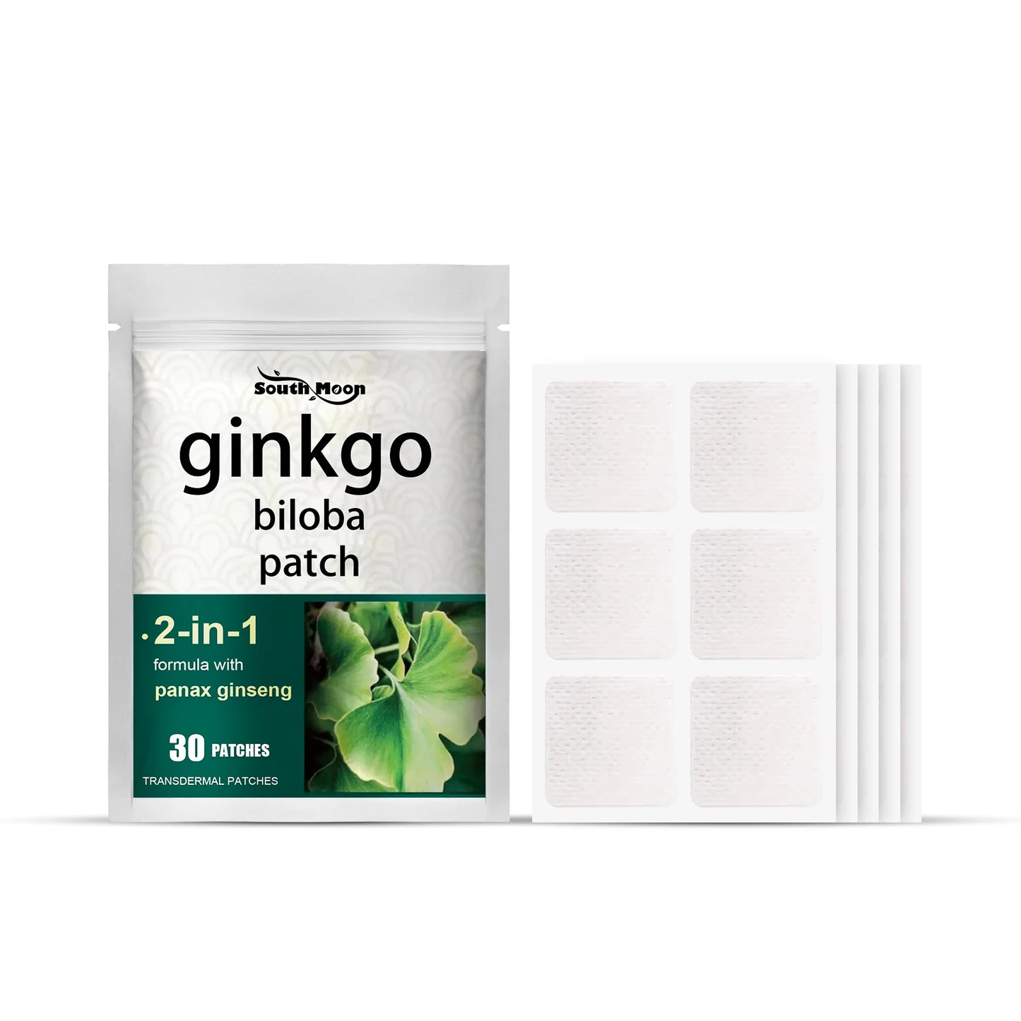 Ginkgo Biloba & Ginseng Herbal Focus Patches – 30-Pack