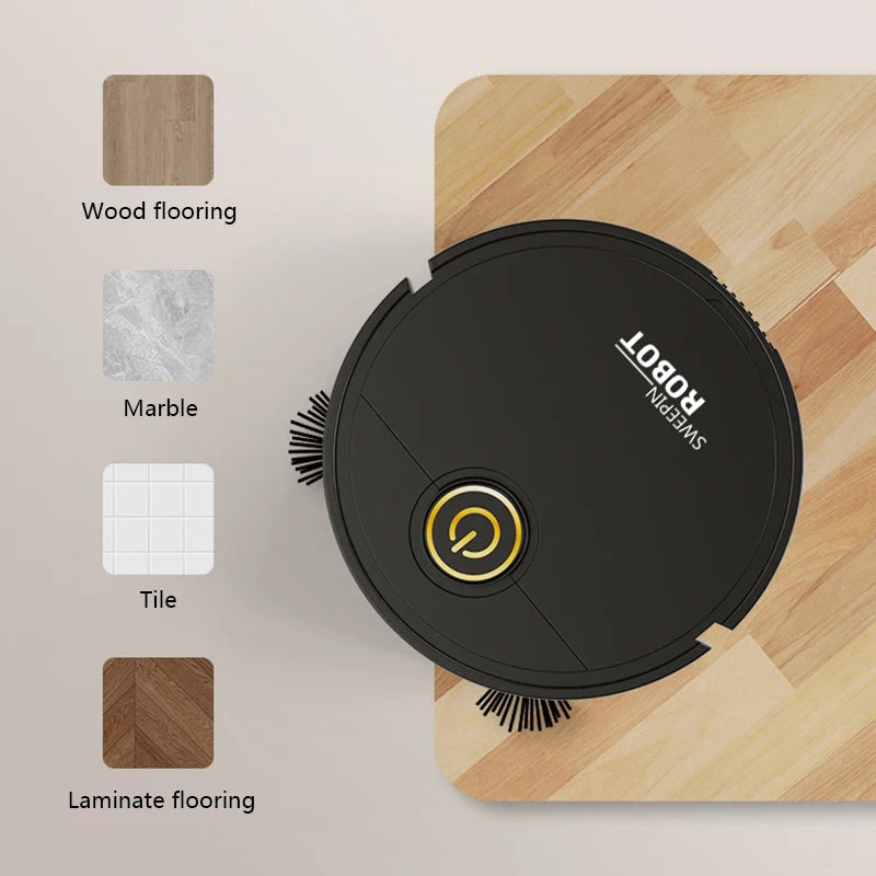 3-in-1 Automatic Sweeping Robot Sweep Vacuum Cleaner Mopping Floor USB Rechargeable Mini Cleaner Home Cleaning Machine Peaceful Pleasures Health and Wellness