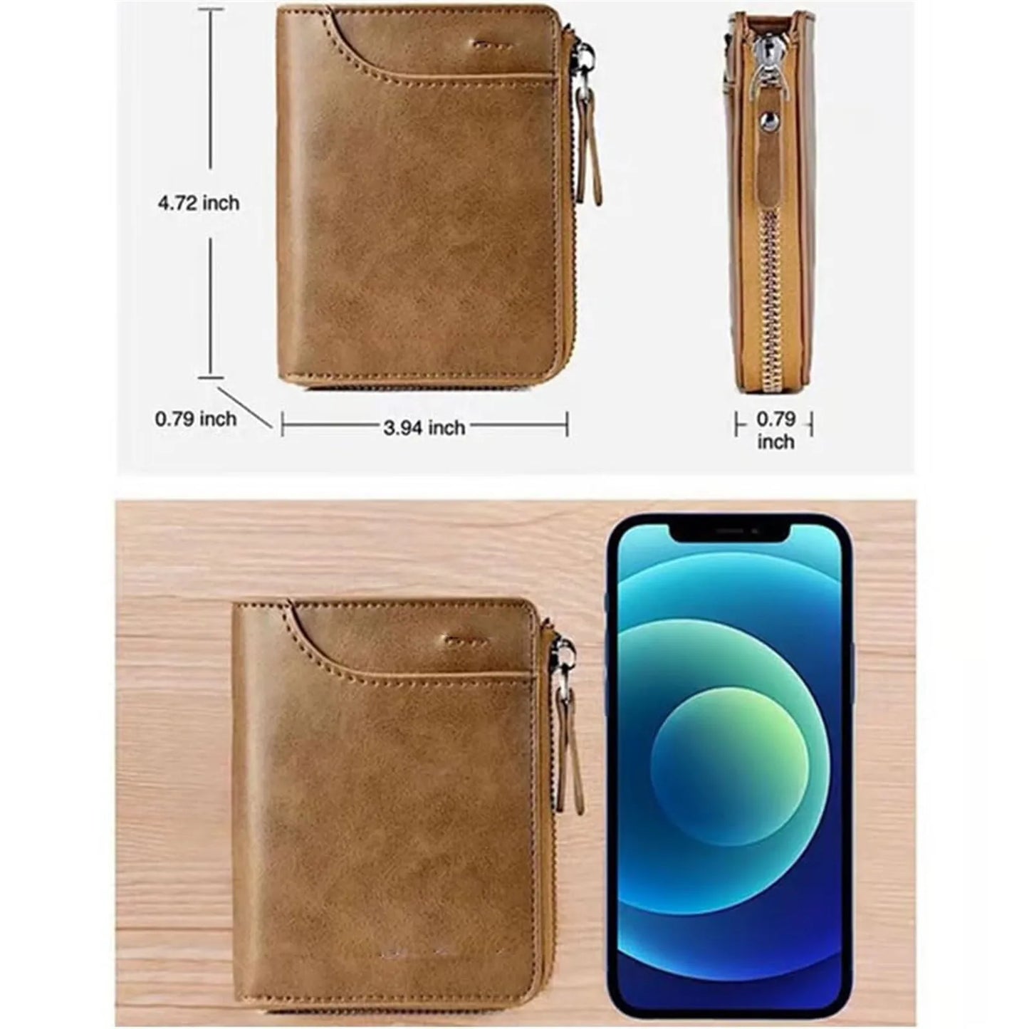 Men's RFID Bifold Wallet – Slim PU Leather Multi-Card Holder