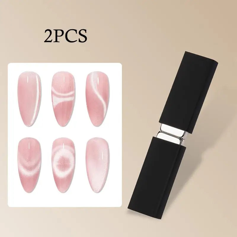 Super Strong Dual-Headed Cat Eye Nail Magnet Nail Art Ribbon Effect With Protective Cover For French UV Gel Polish Pen 3D Peaceful Pleasures Health and Wellness 2Pcs