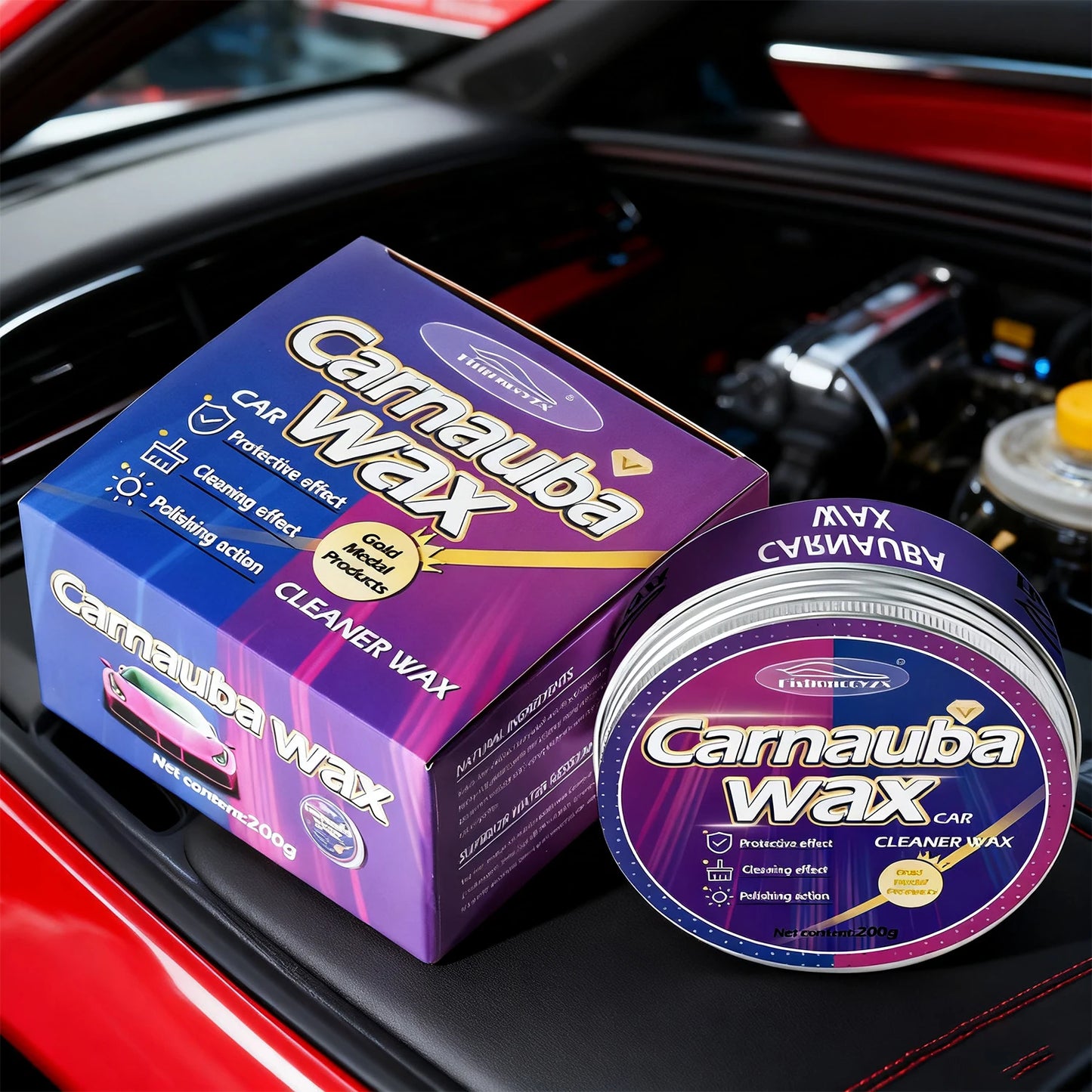 Car Wax Auto Paint Care Carnauba Paste Wax Brazilian Polishing Wax Paste High Gloss Shine Super Hydrophobic Coating Glazing Peaceful Pleasures Health and Wellness