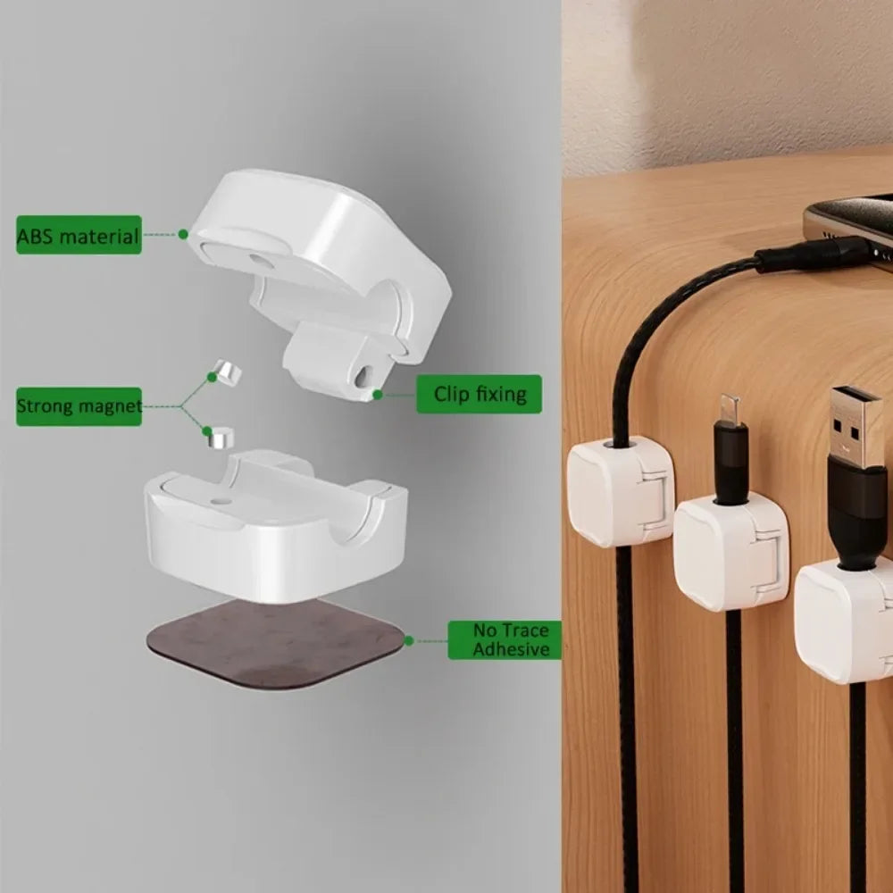 Magnetic Cable Organizer Clips – Adhesive Cord Clamp 6-Pack Cable Organizer Clips Peaceful Pleasures Health and Wellness