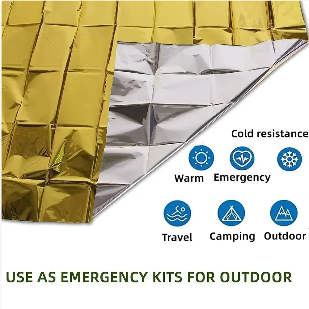 Emergency Thermal Poncho Blanket | Windproof Waterproof Camping