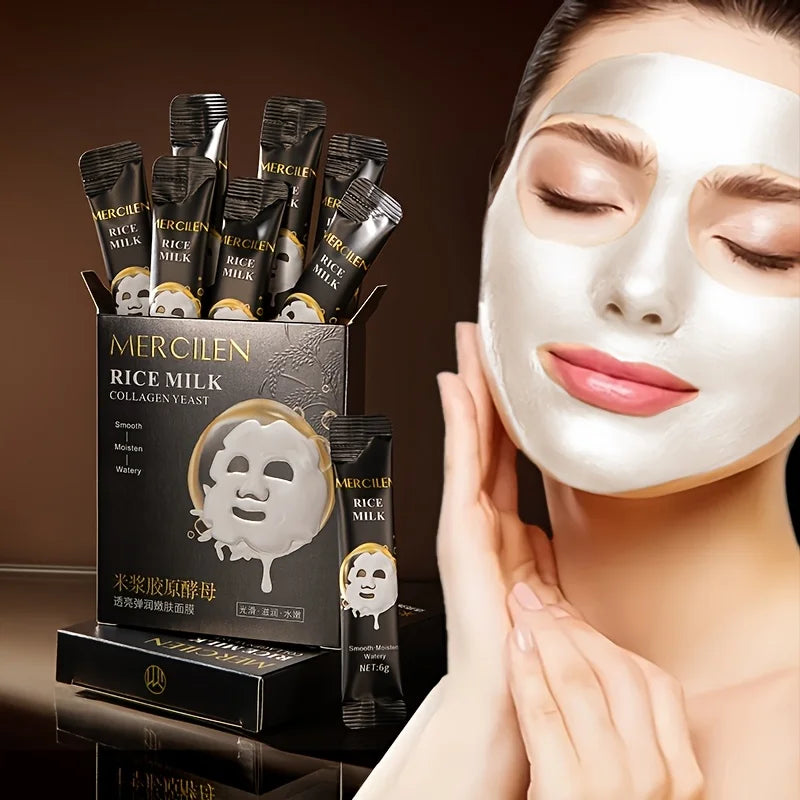 Rice Milk Collagen Yeast Peel-Off Face Mask – Anti-Aging 10pcs