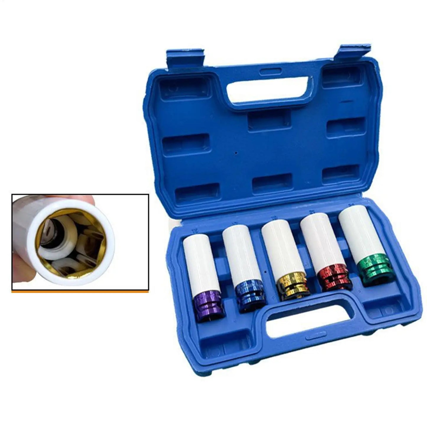 5-Piece Thin Wall Lug Nut Socket Set 15–22mm | Car Truck SUV Lug Nut Socket Set Peaceful Pleasures Health and Wellness