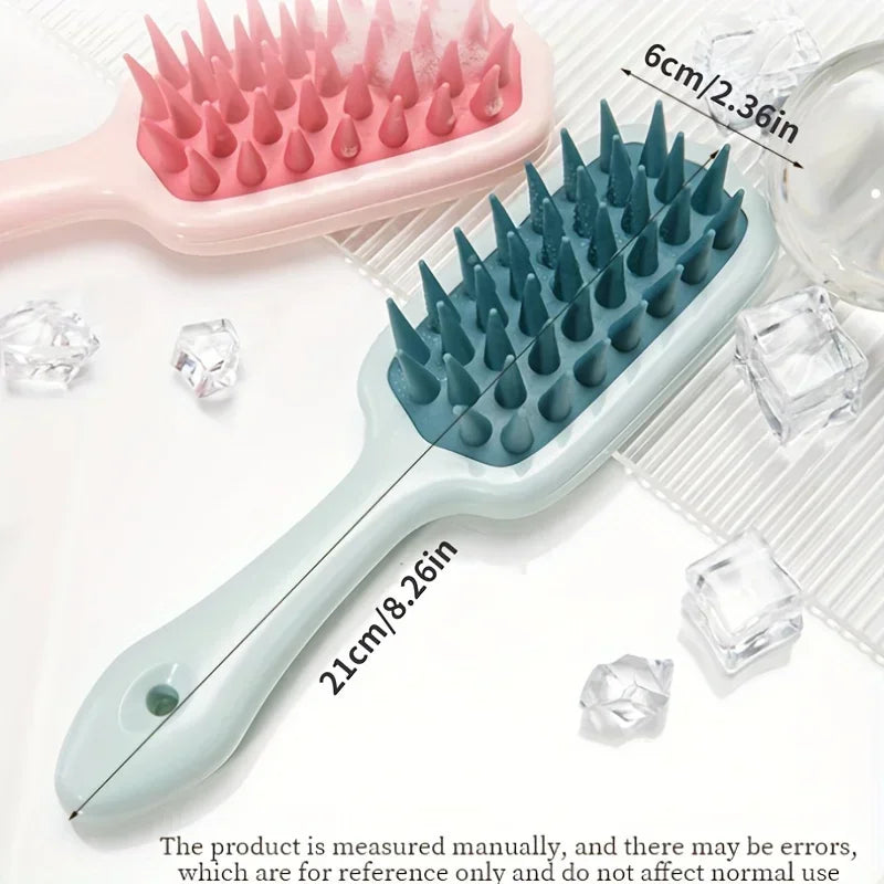 Silicone Shampoo Brush & Scalp Massager with Extended Comb