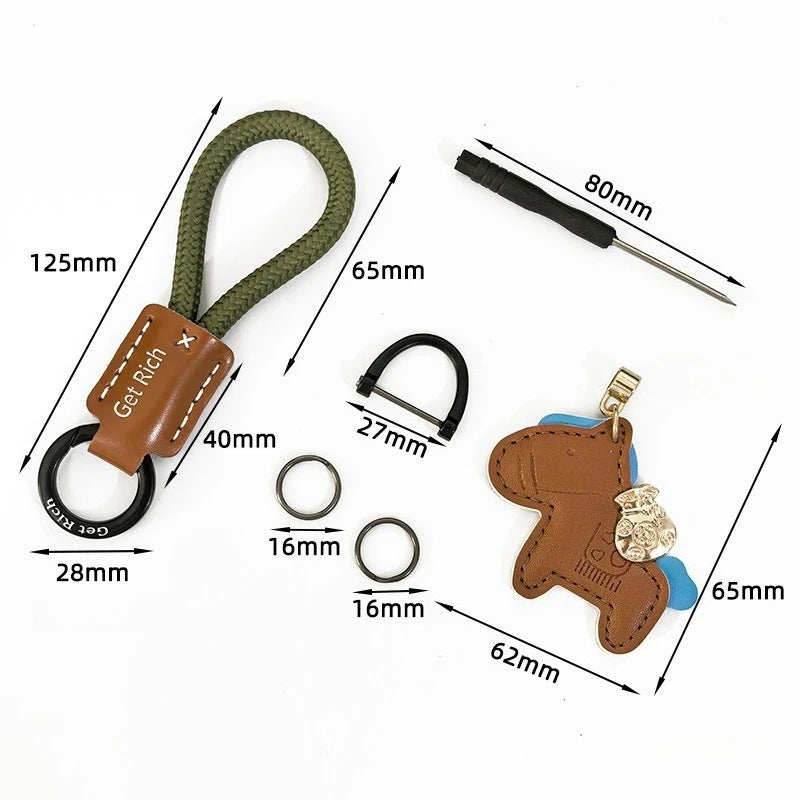 Money Soon Handmade Leather Keychain | Cute Couple Gift Leather Keychain Peaceful Pleasures Health and Wellness