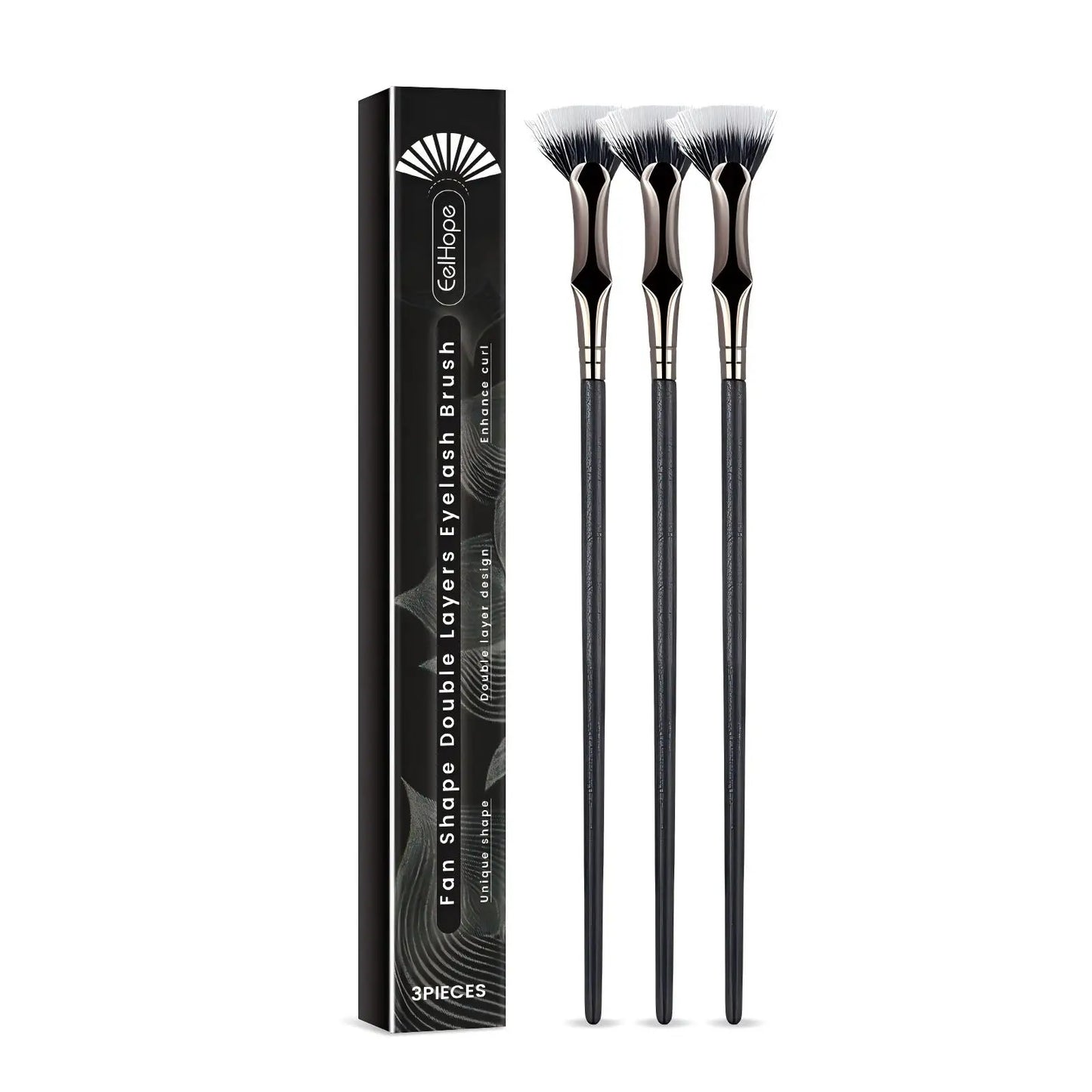 Fan-shaped eyelash brush, mascara brush, eyelash comb separator, suitable for upper and lower eyelashes Eyelash makeup tools Peaceful Pleasures Health and Wellness