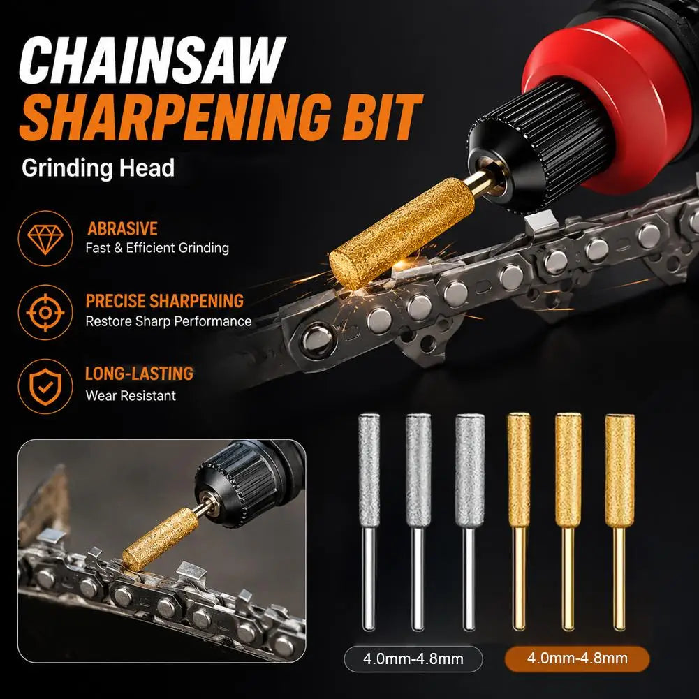 Diamond Chainsaw Chain File Sharpener 4/4.8/5.5mm Bur Set